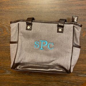 NWT Thirty-One Mini Cindy Grey Brushed Twill